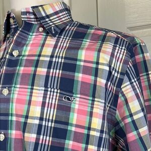 Vineyard Vines Men's Slim Fit Tucker Colorful Plaid Button-Down Shirt Sz L